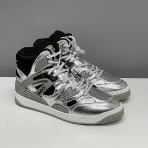 GUCCI Top Quality Men Women Athletic Trainers Running Shoes Outdoor High Top Silver Black Mesh Breathable Sneakers SH156