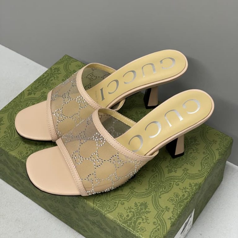 Gucci Demi Rhinestone Mesh Mule Sandals-1