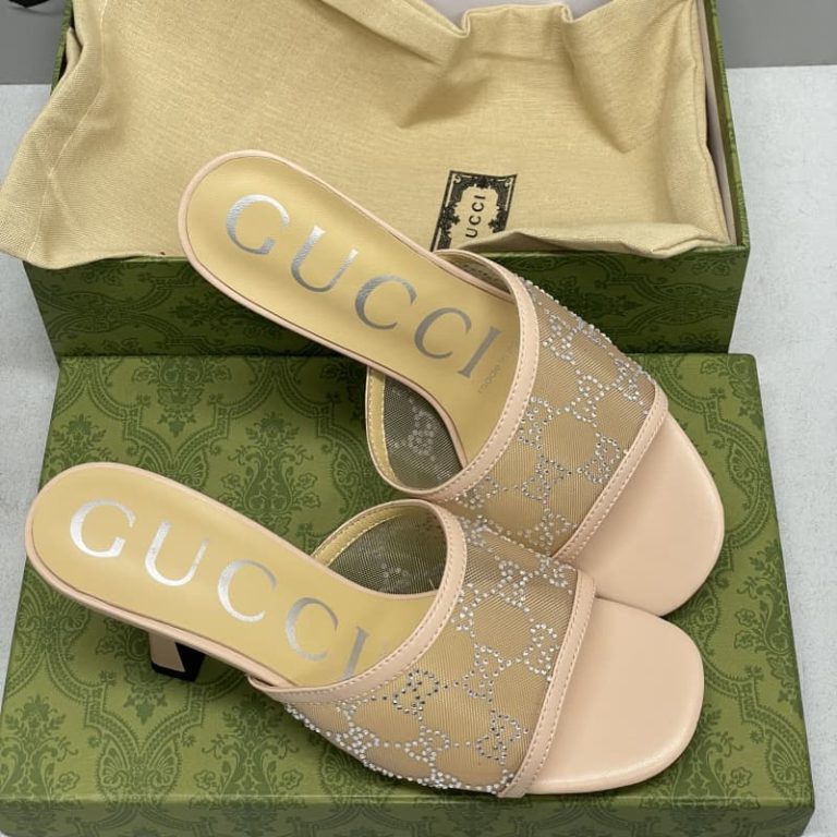 Gucci Demi Rhinestone Mesh Mule Sandals-2