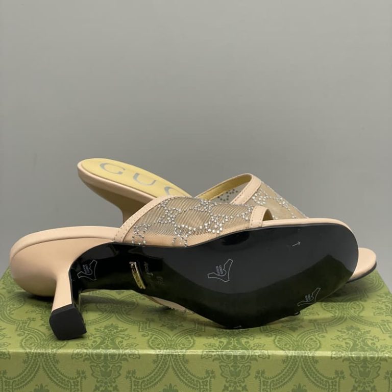 Gucci Demi Rhinestone Mesh Mule Sandals-3