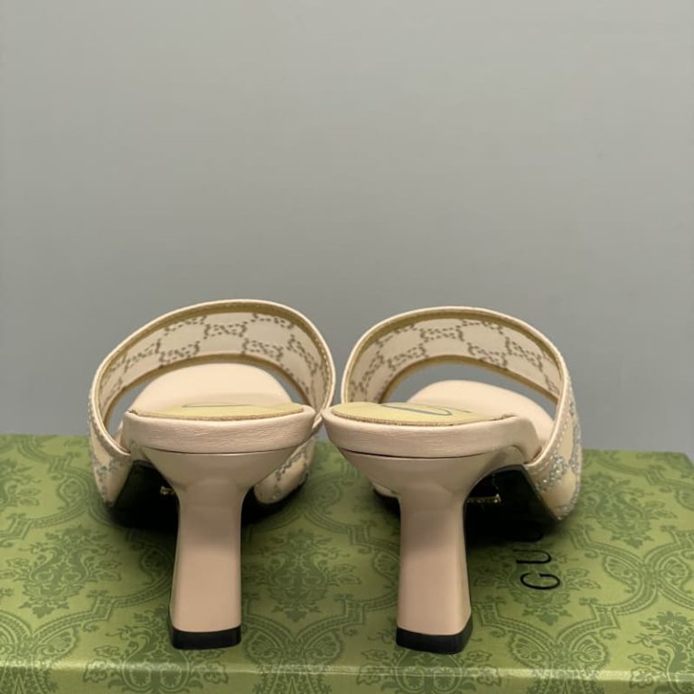Gucci Demi Rhinestone Mesh Mule Sandals-4