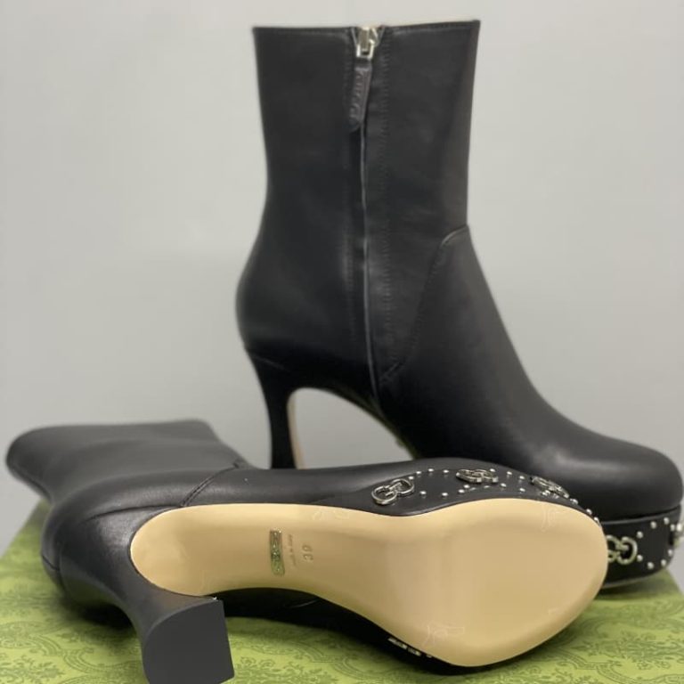Gucci GG Studs embellishment Leather platform boots-4