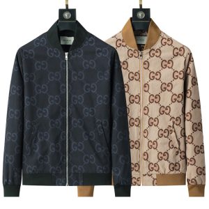 Gucci High Quality Men's Black Brown Letter Printed Hooded Zipper Jackett FZ276