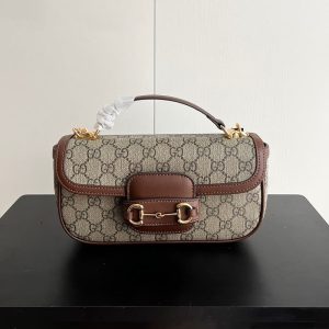 Gucci High Quality Women Shoulder Bag Letter Print Leather Flap Design Shoulder Bag Crossbody Bag 22.6*12.7*5.6CM LB350