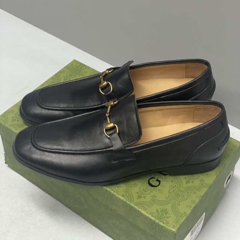 Gucci Jordaan Horsebit Mens Loafers Black-1