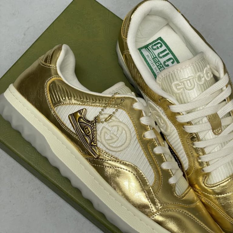 Gucci MAC80 metallic leather sneakers-2