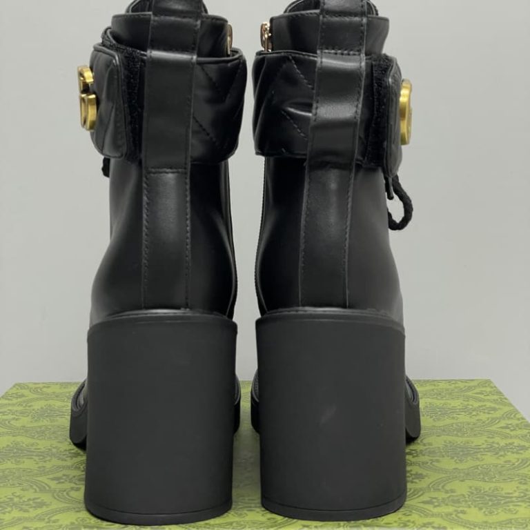 Gucci top quality winter women's warm Velcro laces closure short boots high heels2