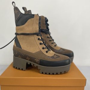 LV Top quality khaki western cowboy style women's ankle boots SH180