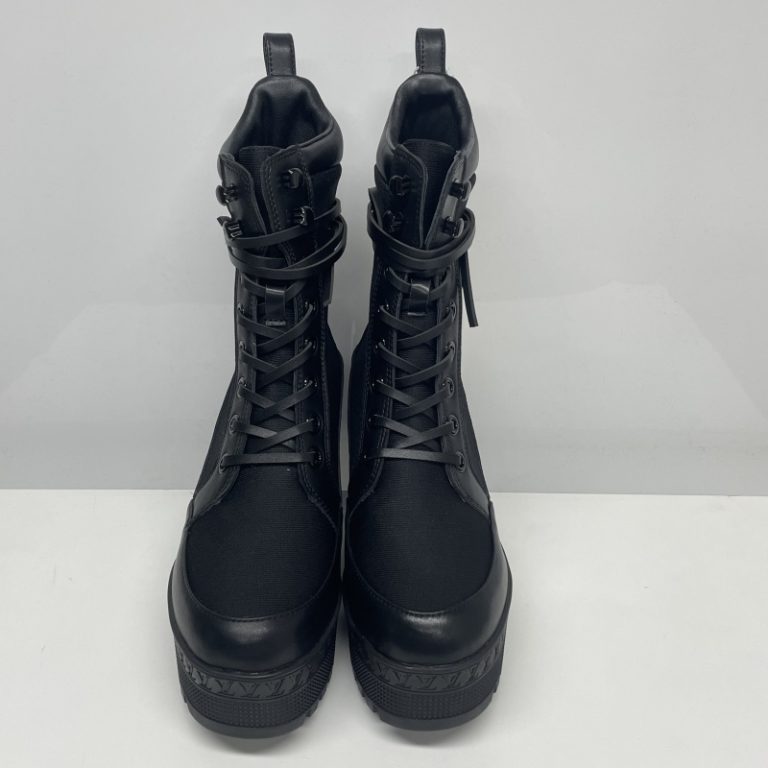 Louis Vuitton LV High Platform Lace-up High Top Black Leather Patchwork Boots 36-42 SH150 (3)