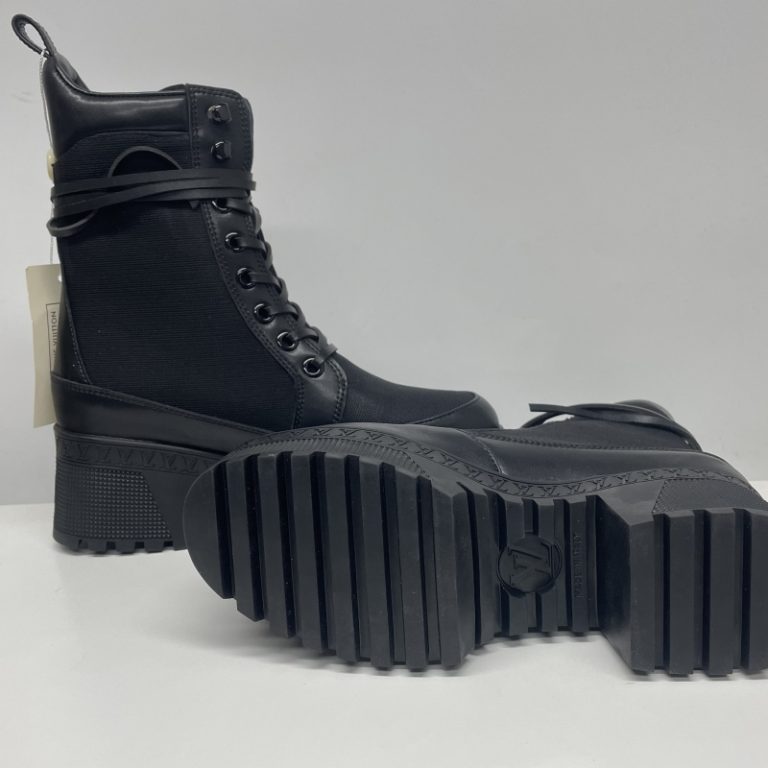 Louis Vuitton LV High Platform Lace-up High Top Black Leather Patchwork Boots 36-42 SH150 (5)
