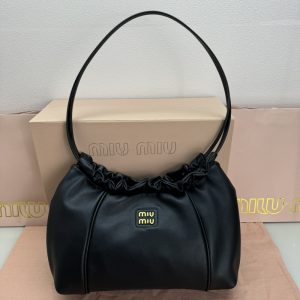 MiuMiu High Quality Women's Drawstring pleated cloud bag shoulder handbag 36x18x9cm LB254