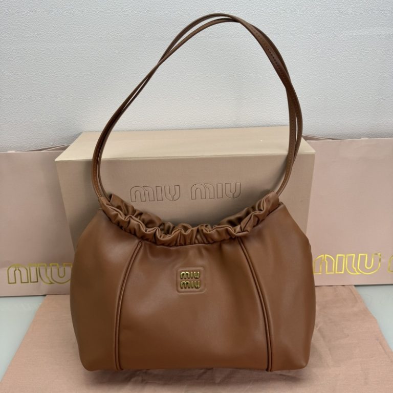 MiuMiu High Quality Women's Drawstring pleated cloud bag shoulder handbag 36x18x9cm LB254 (6)