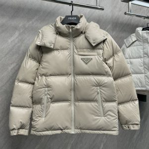 PRADA top quality winter women jacket designer down jacket triangle metal labeled hooded down jacket FZ318