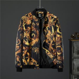 Versace High Quality Men Zipper Full Logo Printed Jacket FZ265
