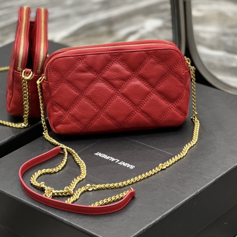 Yves Saint Laurent Best Quality Woman Classic Camera Bag Chain Metal Letter Small Capacity Crossbody Bag 19x11x5cm LB265 (1)