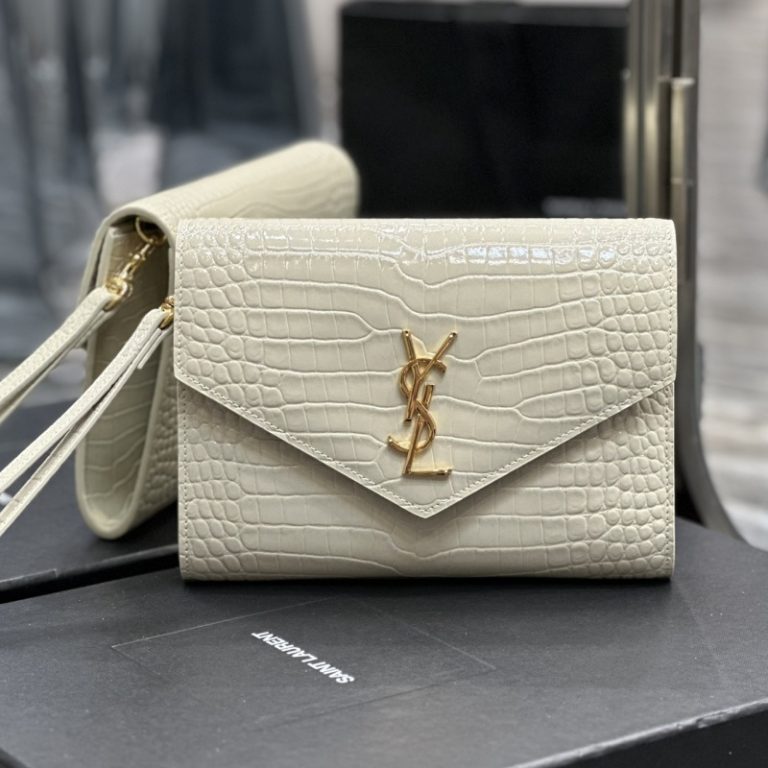 Yves Saint Laurent Best Quality Woman Classic Crocodile Pattern Flip Cover Metal Letter Logo Clutch Small Capacity 21×6×3cm LB267 (3)