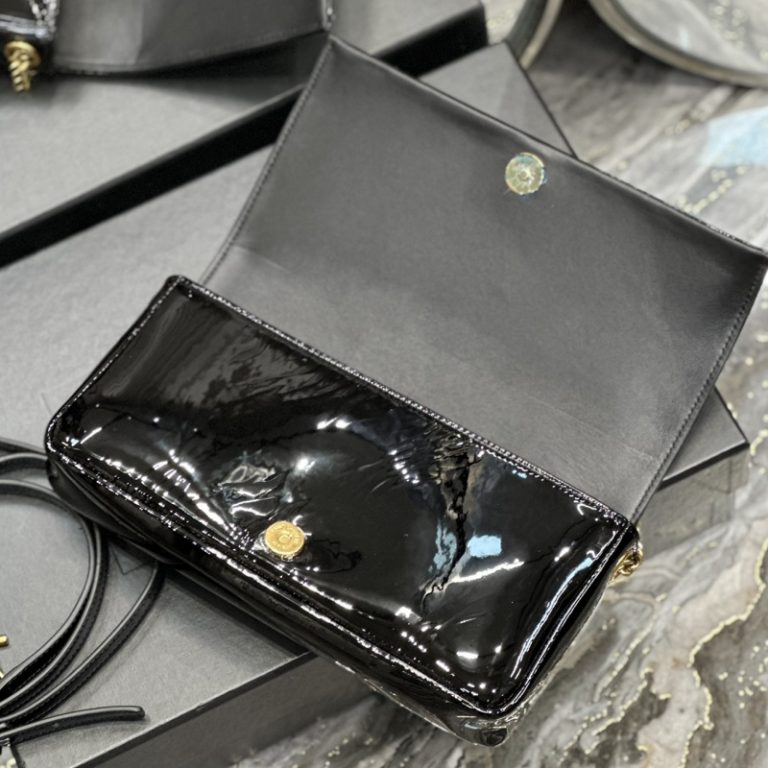 Yves Saint Laurent Best Quality Woman Classic Flap Patent Leather Chain Shoulder Strap Adjustable Shoulder Strap 26x13.5x4