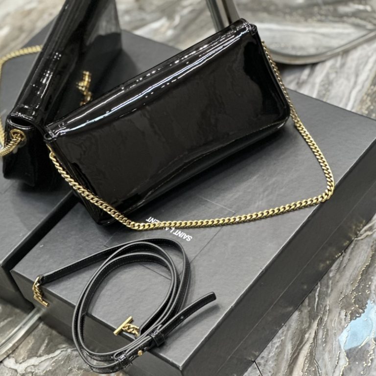 Yves Saint Laurent Best Quality Woman Classic Flap Patent Leather Chain Shoulder Strap Adjustable Shoulder Strap 26x13.5x4