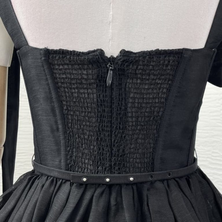 Zimmermann best quality silk linen black sleeveless bow shoulder backless mini dress4