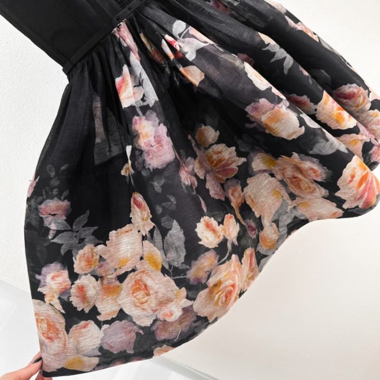 Zimmermann best quality slik linen black floral print sleeveless backless mini dress4