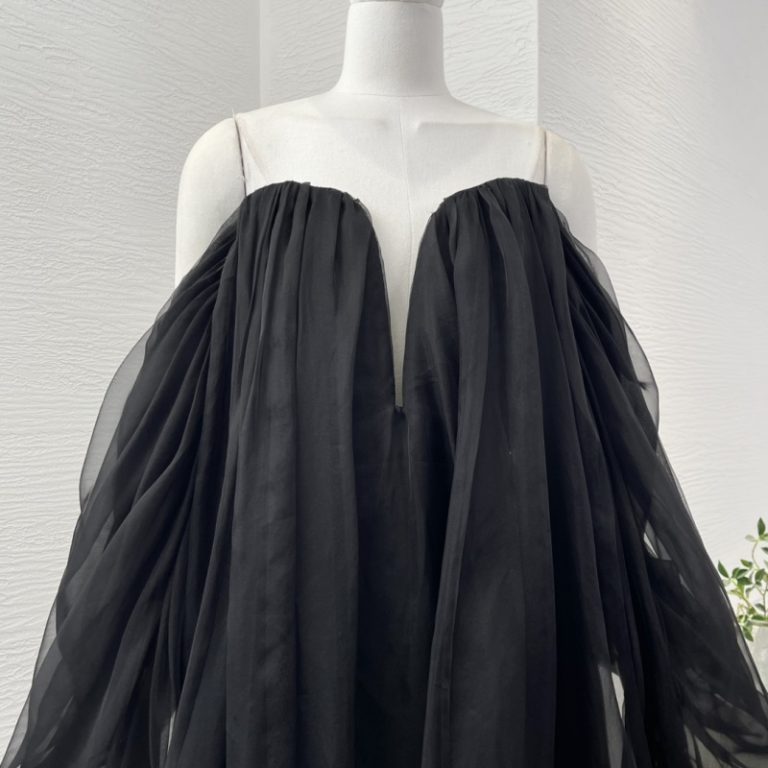 Zimmermann black deep v neck backless see through Irregular hem maxi dress-4