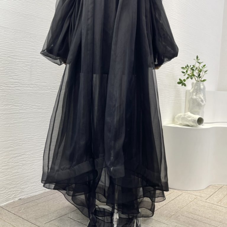 Zimmermann black deep v neck backless see through Irregular hem maxi dress-5