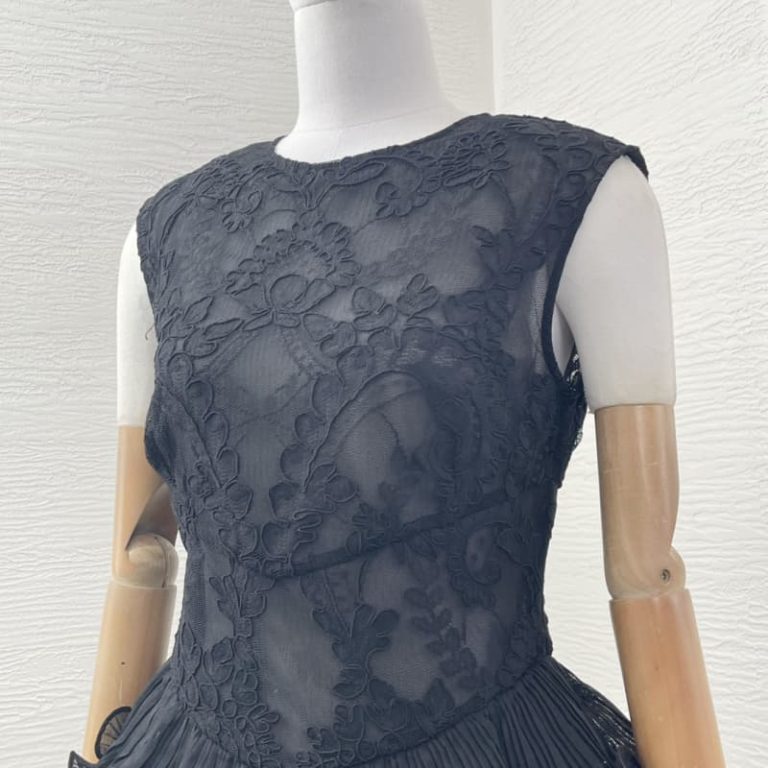 Zimmermann black sleeveless lace patchwork ruffles midi dress-3