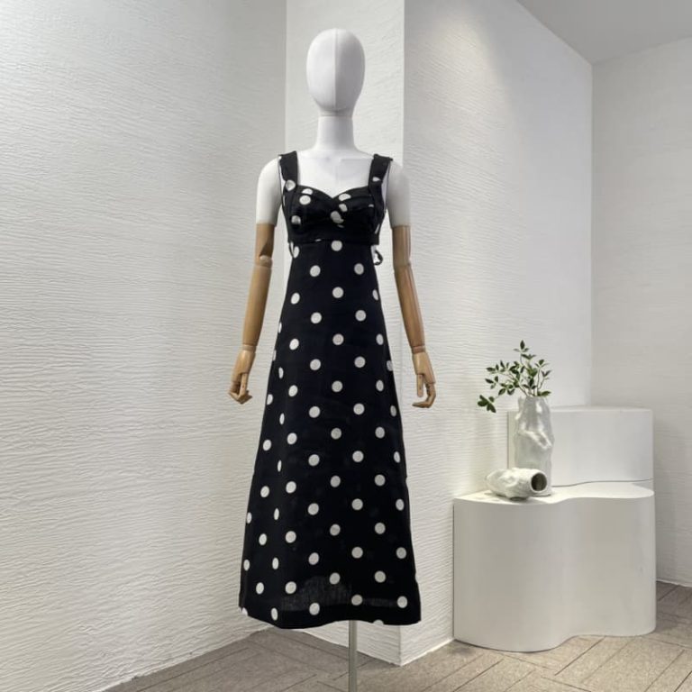 Zimmermann black white dot print sleeveless mini dress-1