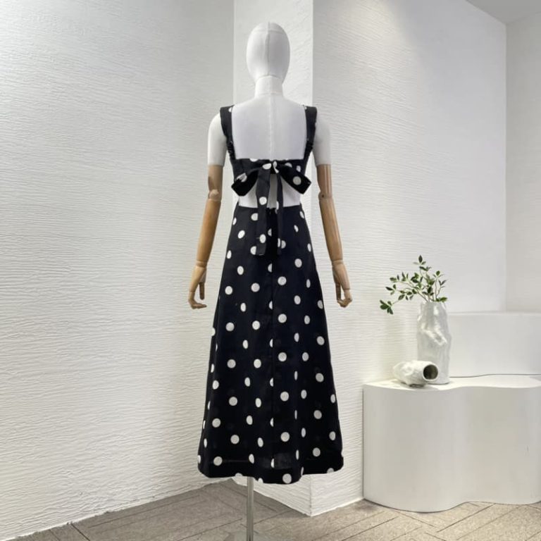 Zimmermann black white dot print sleeveless mini dress-2