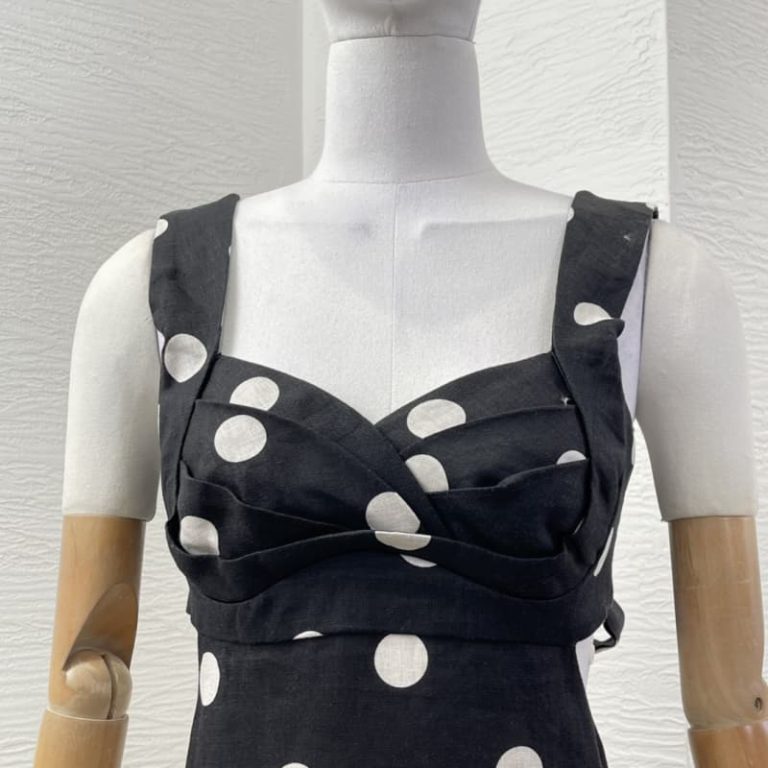 Zimmermann black white dot print sleeveless mini dress-3