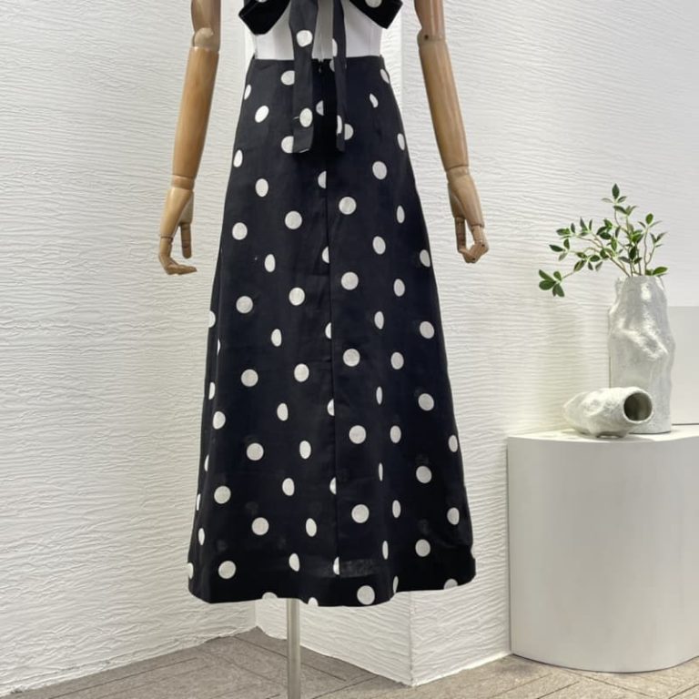 Zimmermann black white dot print sleeveless mini dress-4