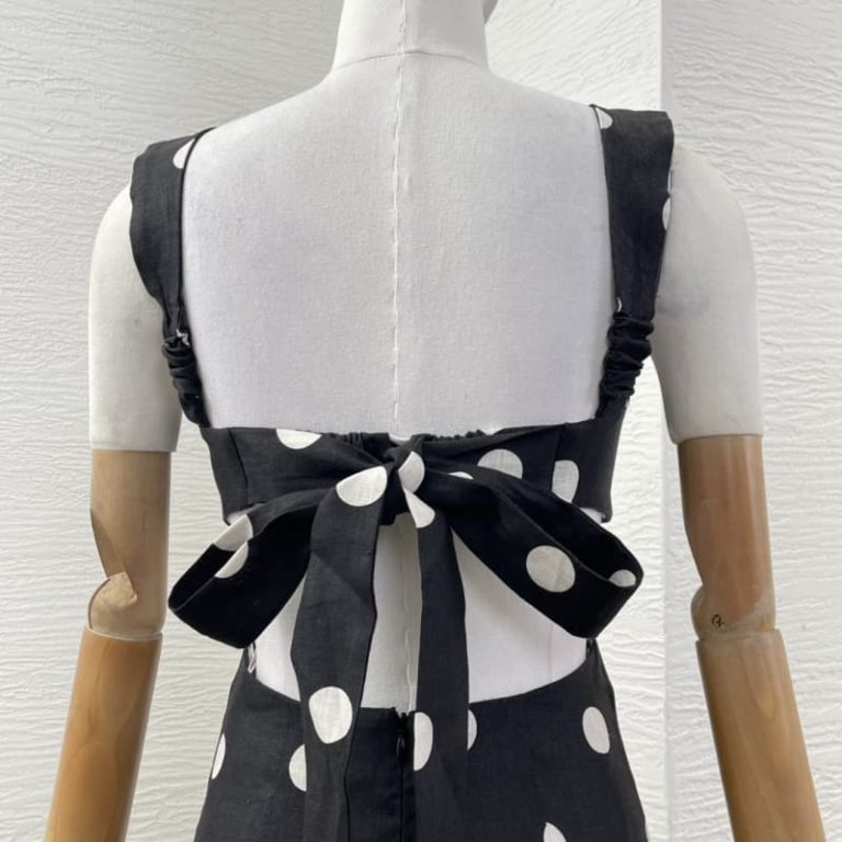 Zimmermann black white dot print sleeveless mini dress-5