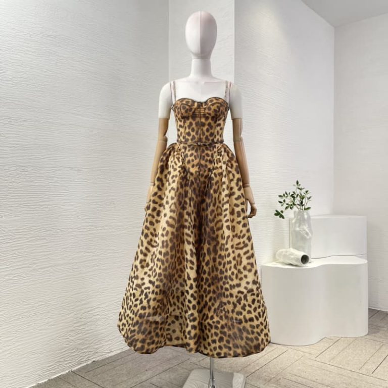 Zimmermann brown leopard print sleeveless diamonds pleat midi dress-1