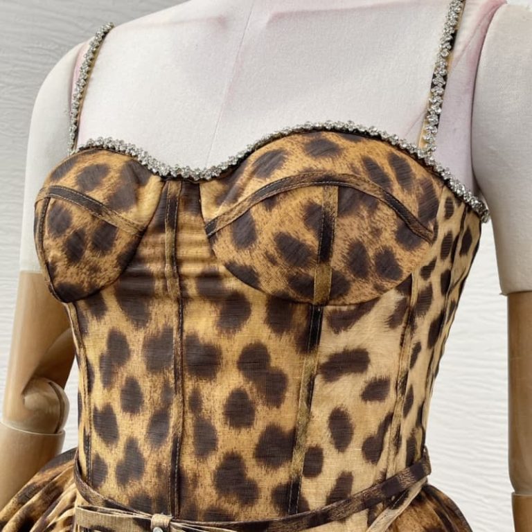Zimmermann brown leopard print sleeveless diamonds pleat midi dress-4