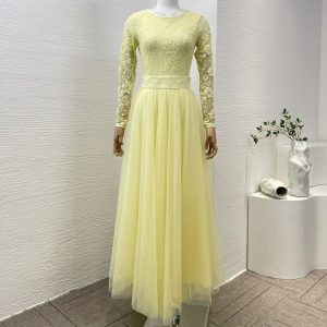 Zimmermann high quality long sleeve round neck single drawstring women maxi dress printed embroidery dress FZ374