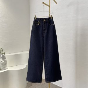 zimmermann high quality navy blue straight denim jeans pants trousers FZ360