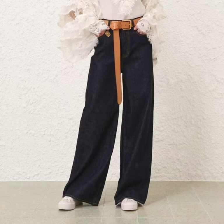 zimmermann navy blue straight denim jeans pants trousers-3