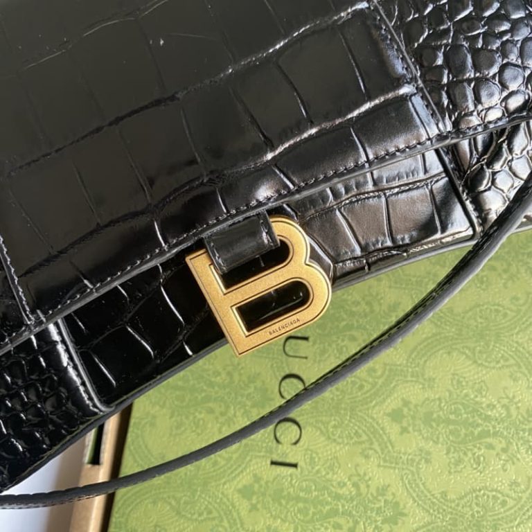 BALENCIAGA best quality Women Shoulder bag Handbag Flap design Front with logo metal decoration-9