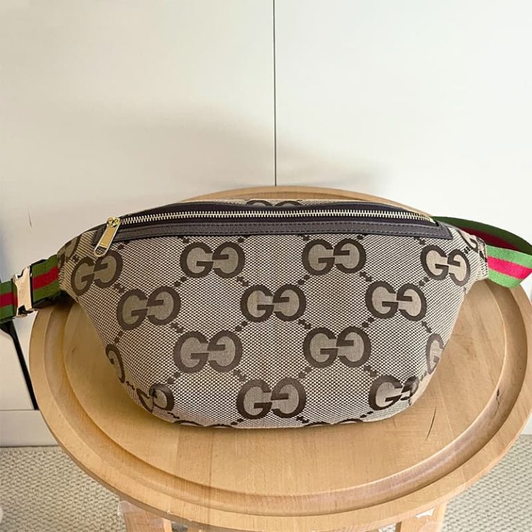 GUCCI High Quality Men Women fanny packs letter embroidery red and green webbing belt adjustable length-1
