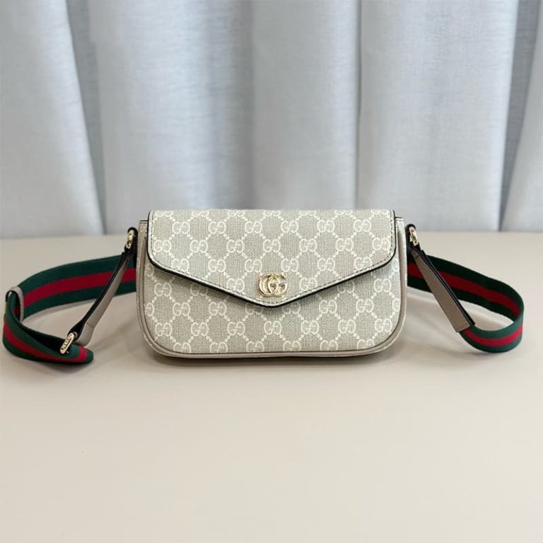 GUCCI High Quality Women Flap Envelope Bag Clutch Bag Shoulder Bag Embroidered Letters Double G on Front-2