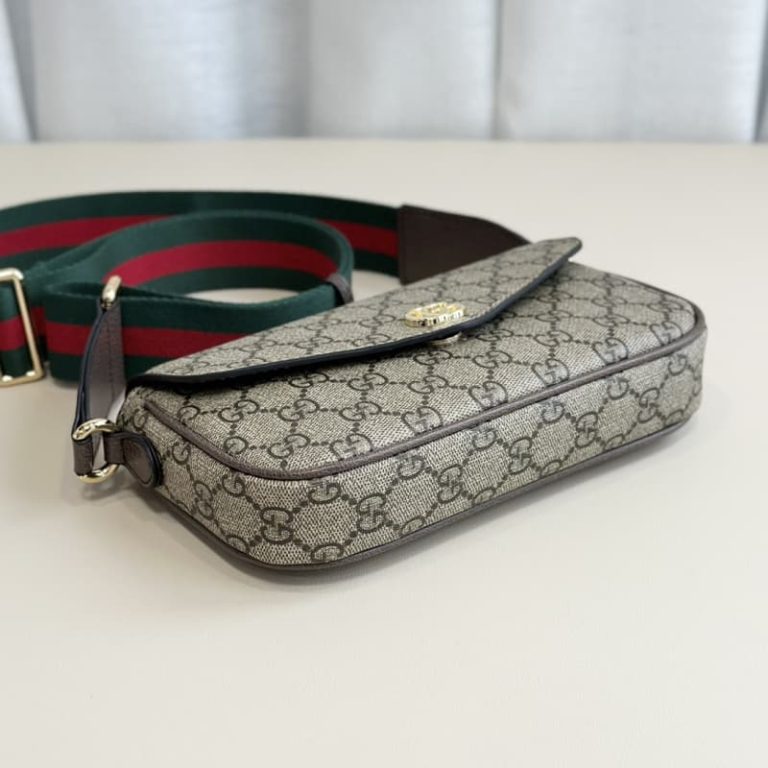 GUCCI High Quality Women Flap Envelope Bag Clutch Bag Shoulder Bag Embroidered Letters Double G on Front-5