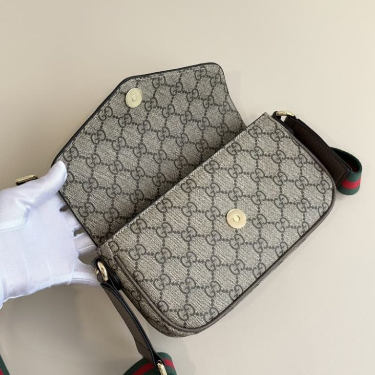 GUCCI High Quality Women Flap Envelope Bag Clutch Bag Shoulder Bag Embroidered Letters Double G on Front-6
