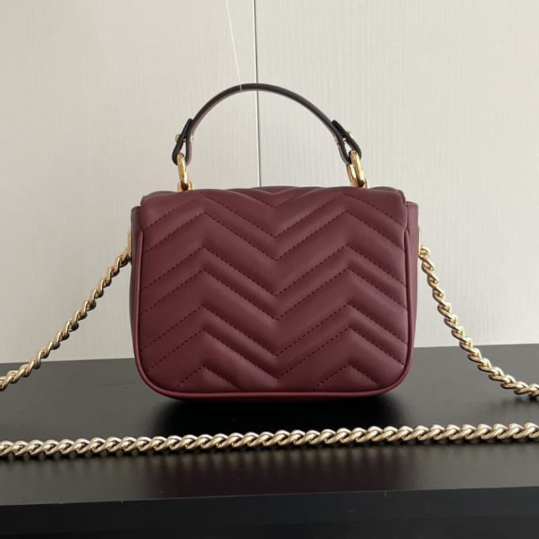 GUCCI High Quality Women Flap Shoulder Handbag Golden Logo Logo Decoration-5