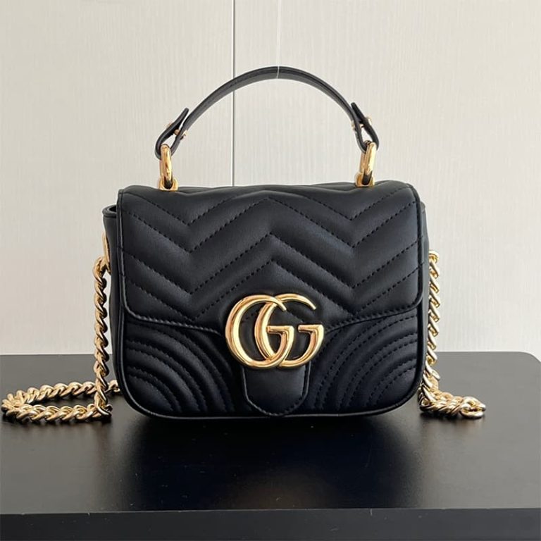GUCCI High Quality Women Flap Shoulder Handbag Golden Logo Logo Decoration-6