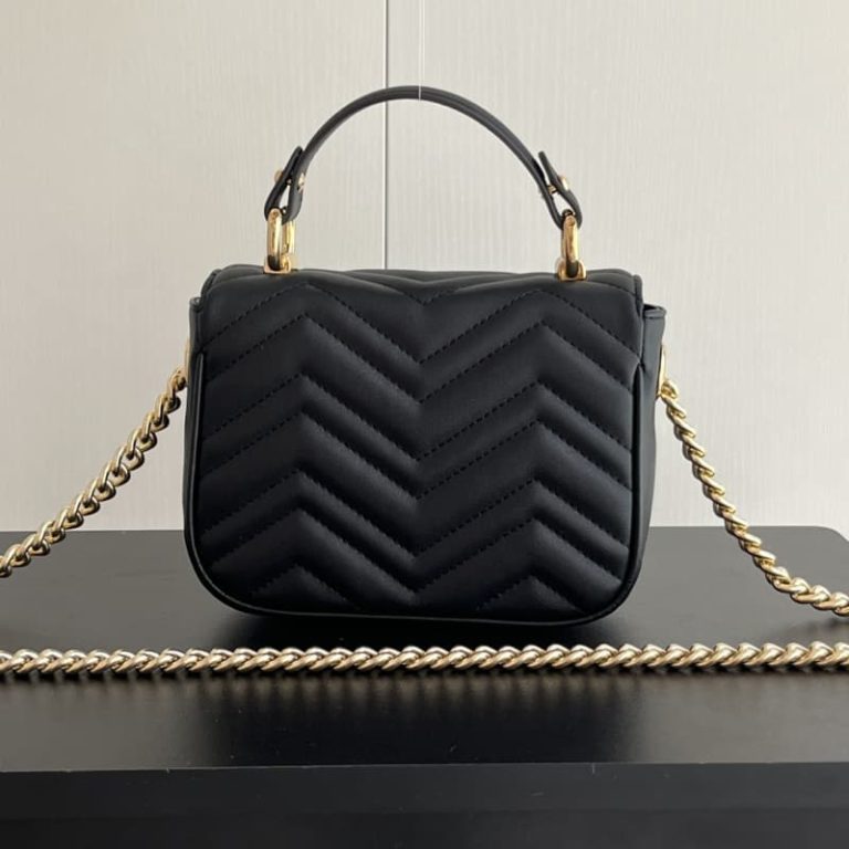GUCCI High Quality Women Flap Shoulder Handbag Golden Logo Logo Decoration-7