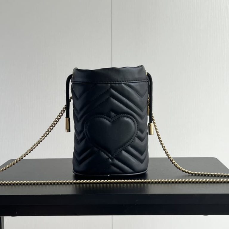 GUCCI High Quality Women Mini Bucket Bag Shoulder bag with classic double G hardware on front-11