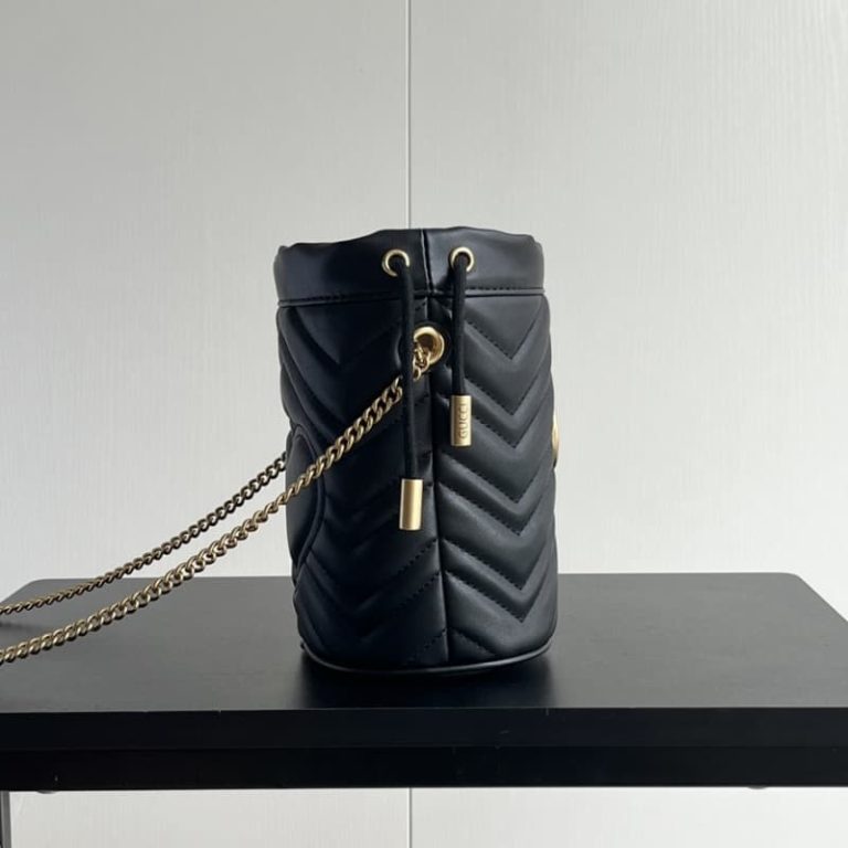 GUCCI High Quality Women Mini Bucket Bag Shoulder bag with classic double G hardware on front-12