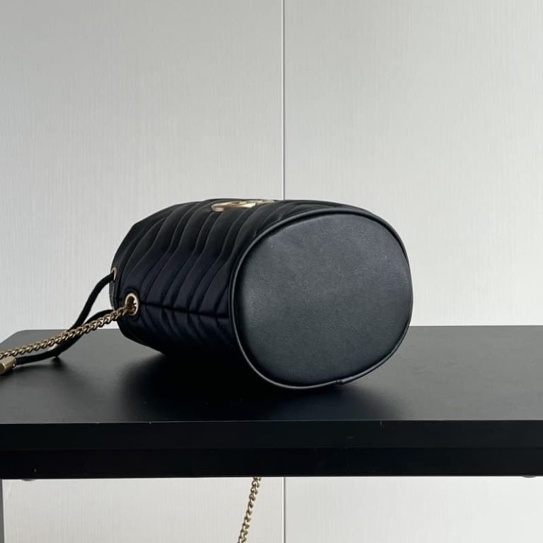 GUCCI High Quality Women Mini Bucket Bag Shoulder bag with classic double G hardware on front-13