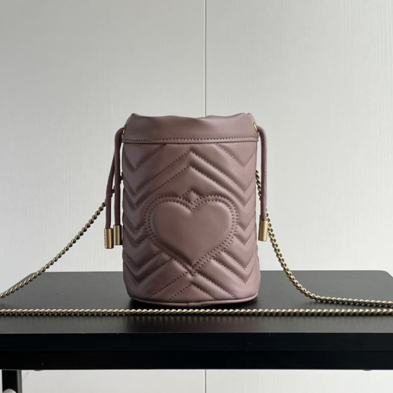 GUCCI High Quality Women Mini Bucket Bag Shoulder bag with classic double G hardware on front-3