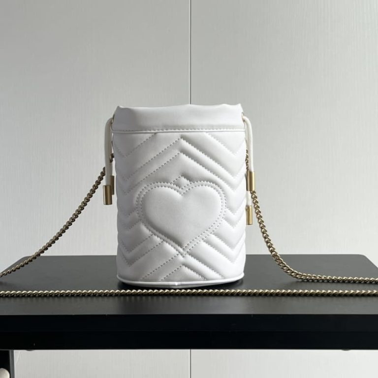 GUCCI High Quality Women Mini Bucket Bag Shoulder bag with classic double G hardware on front-5